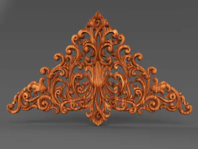 Decorative carving suitable for wood 3D print model