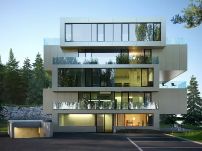 3D model of 2022 luxury fashion villa exterior 58 3D model