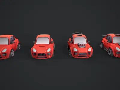 Stylized car Low-poly 3D model