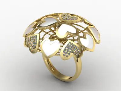 Heart ring 01 3D print model