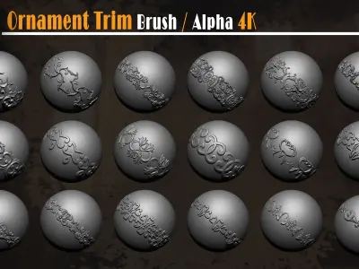 60 ornament trim Brush-alpha 4k Low-poly 3D model