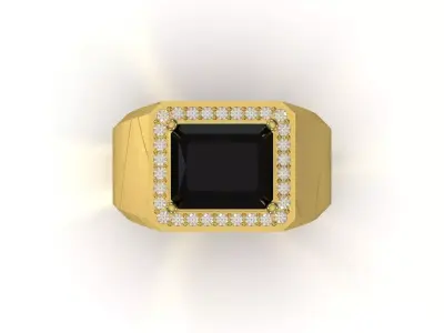 STL 3DM radiant gemstone men ring model mr0311 3D print model