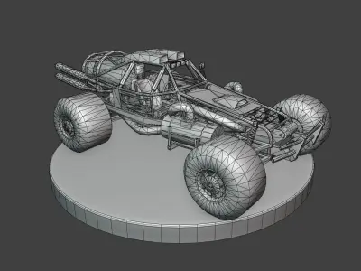 Post-Apo Dune Buggy ATV Low-poly 3D model