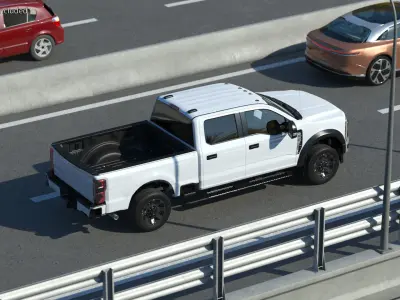 White Heavy Duty Pickup Truck 3D model