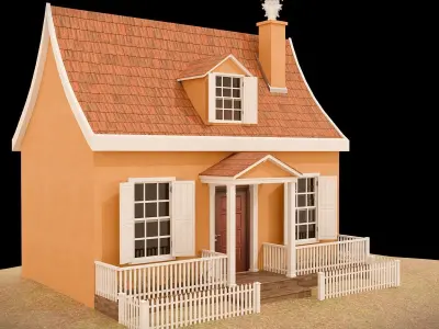 Town House Free low-poly 3D model purchase