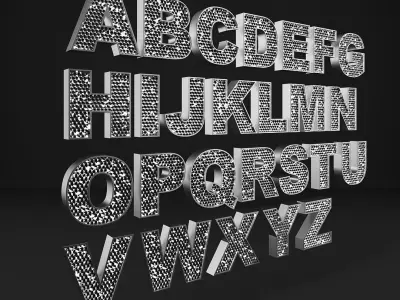 Lit Typography Collection 3D model