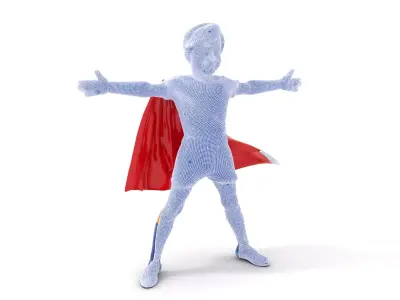 Hero Costume Child model pack Low-poly 3D model