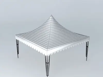 Square Carnival Tent Low Poly Free 3D model