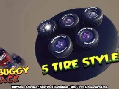 RC Buggy Pack Low-poly 3D model