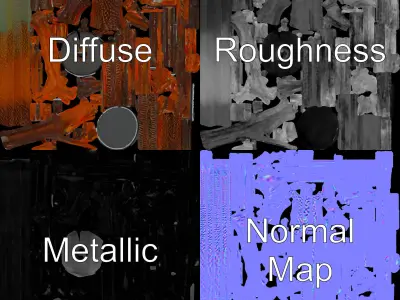 Artistic Bare Tree Sculpture Model Pack Low-poly 3D model