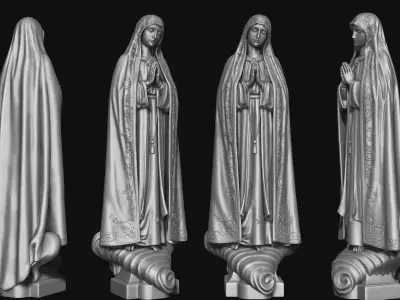 Virgin Fatima - Portugal - CNC - Wood - Metal 3D print model
