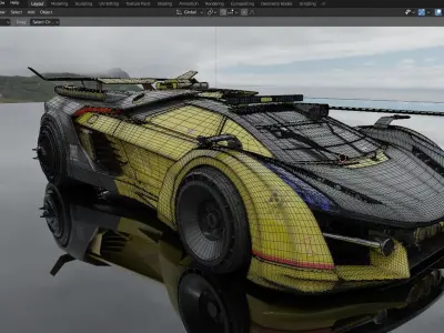 Neo-Rogue Viper-Cyberpunk Supercar 3D Model SCI FI 3D model