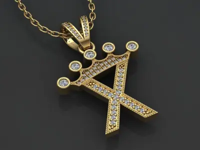 X letter pendant 3D print model