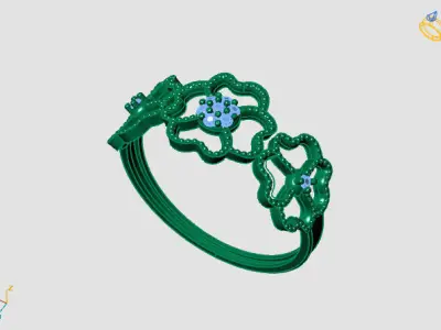 Women Ring Diamond Stone STL 3DM Lightweight Printable 3D print model 64