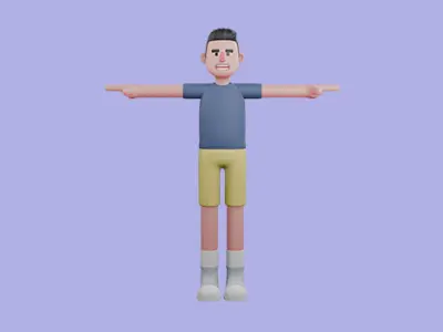Stylized 3D Male Zumba Instructor Character - Cartoon Fitness 3D model