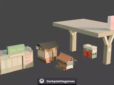 LOWPOLY RACING ASSET PACK-JAPAN EDITION Low-poly 3D model