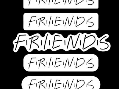 Friends Neon Sign Set 3D model