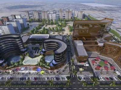 Modern Mixed Use Complex  Low-poly 3D model