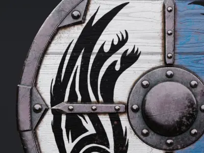 Viking Shield - Raven 3D model