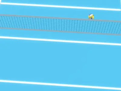 Volleyball Court The Playing Field Low-poly 3D model