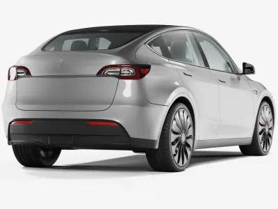 Tesla Model Y silver 3D model