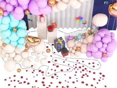 Happy birthday Set 01 3D model