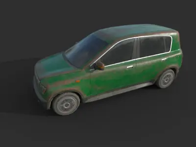 Generic  Hatchback 01 Rusty Green Low-poly 3D model