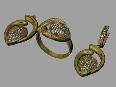 gold set jewelry 3D print model