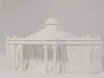 Colonial Building Lowpoly Low-poly 3D model