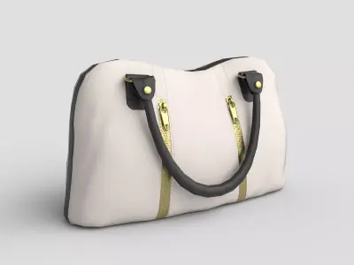 Low-poly Purse handbag with gold handles Low-poly 3D model