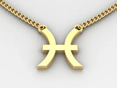 Pisces Original Pendant Design Version 1 3D print model