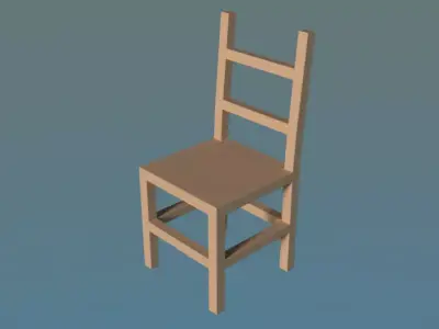 3d Chair wooden Free 3D model