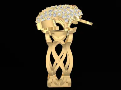 Luxury Diamond Frog Ring Jewelry 3D Model 1523 3D print model