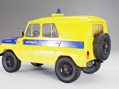 UAZ 3151 Police version  Low-poly 3D model