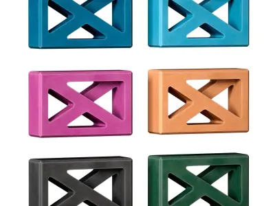 Colorful Yoga Blocks with Cutouts 3D model