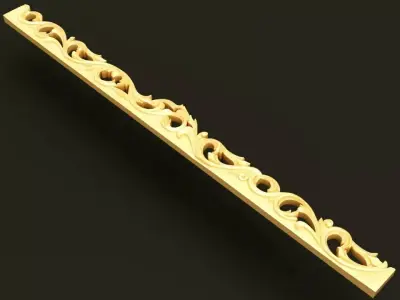 classic Baroque Rococo-style scroll carving 3D model