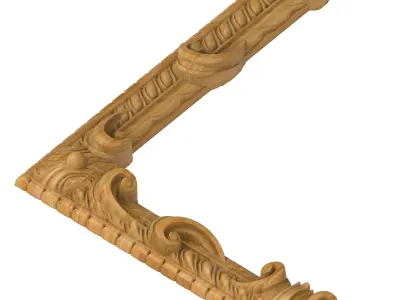 Carved picture frame STL 3D model 57