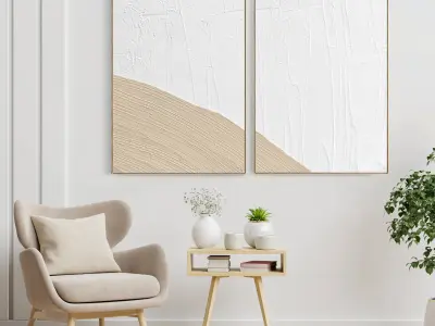 Plaster Two Photo Frame 178 Low-poly 3D model