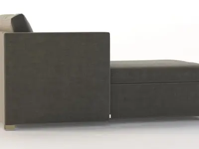 Cane Line Shape Sunbed Sectional Chaise Sofa Module 3D model