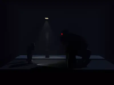 THE MONSTER room with light Low-poly 3D model