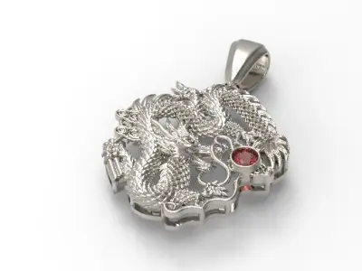 Vintage dragon pendant 3D print model