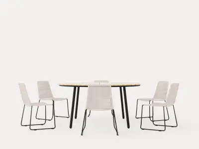 Bjorko and Reso dining set Low-poly 3D model