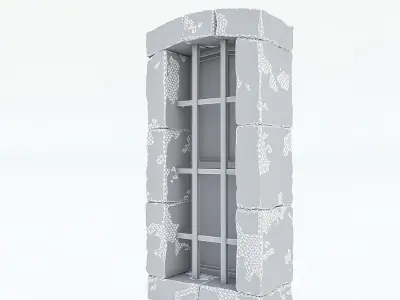 Old Stone Window Low-poly 3D model