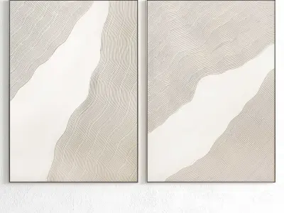 Plaster Two Photo Frame 346 Low-poly 3D model