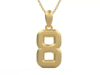 Model 1163 Number 8 Necklace Curved 3D print model