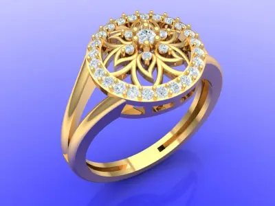 The Ayanna Diamond Ring Free 3D print model
