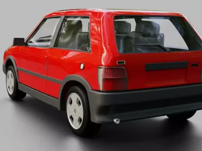 Fiat Uno Turbo Low-poly 3D model
