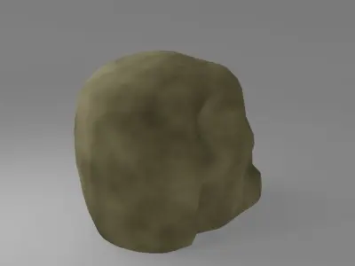 Tabletop human skull figure PBR low-poly game ready Free low-poly 3D model