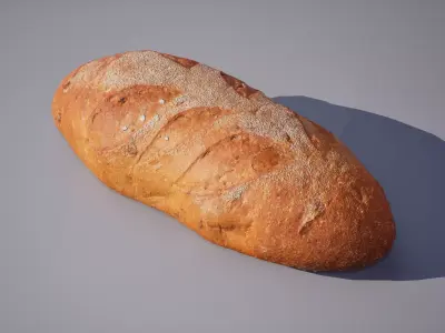 Rye Bread 5K triangles 4K PBR textures Low-poly 3D model