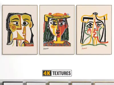 Abstract Painting Set of 3 pieces - No 22 Low-poly 3D model